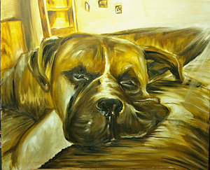 300x243 Sad Dog Paintings - Sad Dog Painting