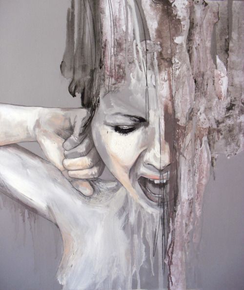 500x596 Lesstalkmoreillustration Culture Amazing Drawings - Sad Eyes Painting