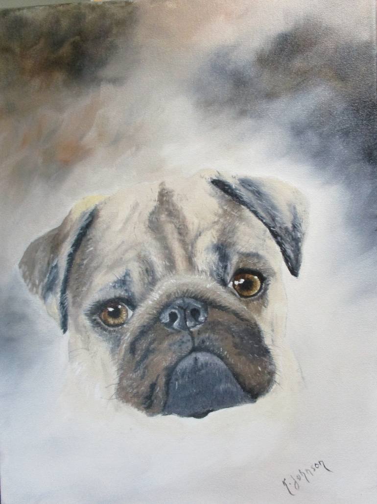 770x1029 Saatchi Art Little Sad Eyes Painting By Karen Johnson - Sad Eyes Painting