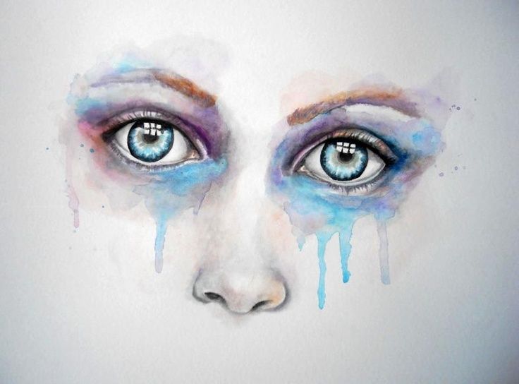 736x544 Art Female Soul Found On Art - Sad Eyes Painting