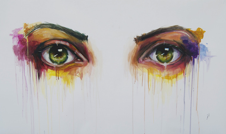 721x426 Illustration Art Popular Sad Eyes Painting Design Featured Grunge - Sad Eyes Painting