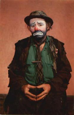 250x389 Emmett Kelly, Sr (1898 1979) - Sad Hobo Clown Painting