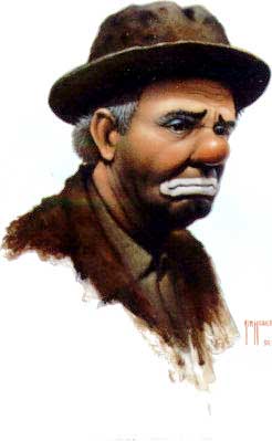 246x399 Emmett Kelly Sr. Biography - Sad Hobo Clown Painting