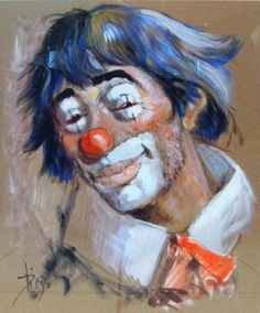 236x284 Hobo Clown Painting Home Special Deals Abstracts Clowns Wildlife - Sad Hobo Clown Painting