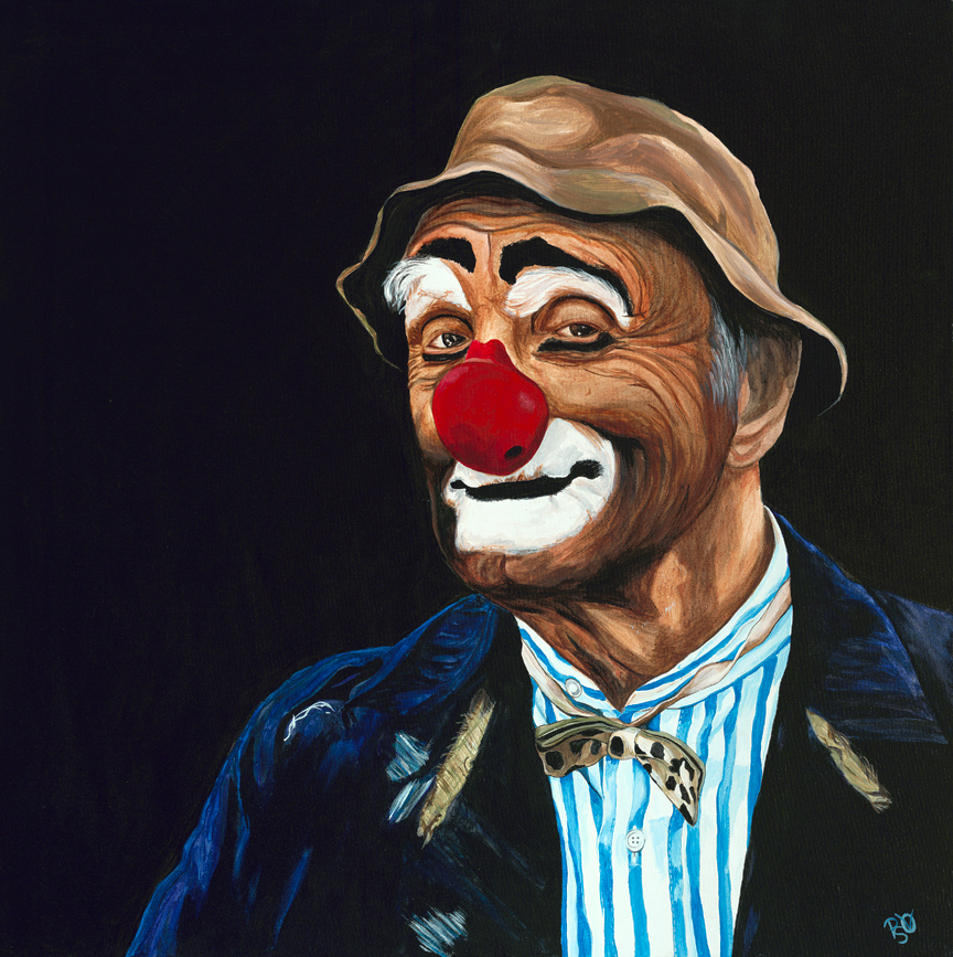 864x867 Senor Billy The Hobo Clown The Art Of Patty Sue O'Hair - Sad Hobo Clown Painting