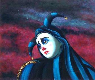 334x281 Paintings - Sad Jester Painting