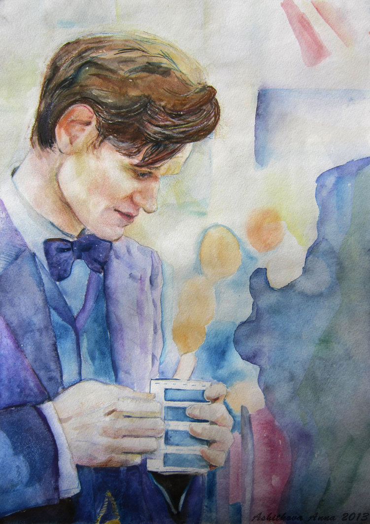 751x1063 The Sad Man With A Box By Annashley - Sad Man Painting