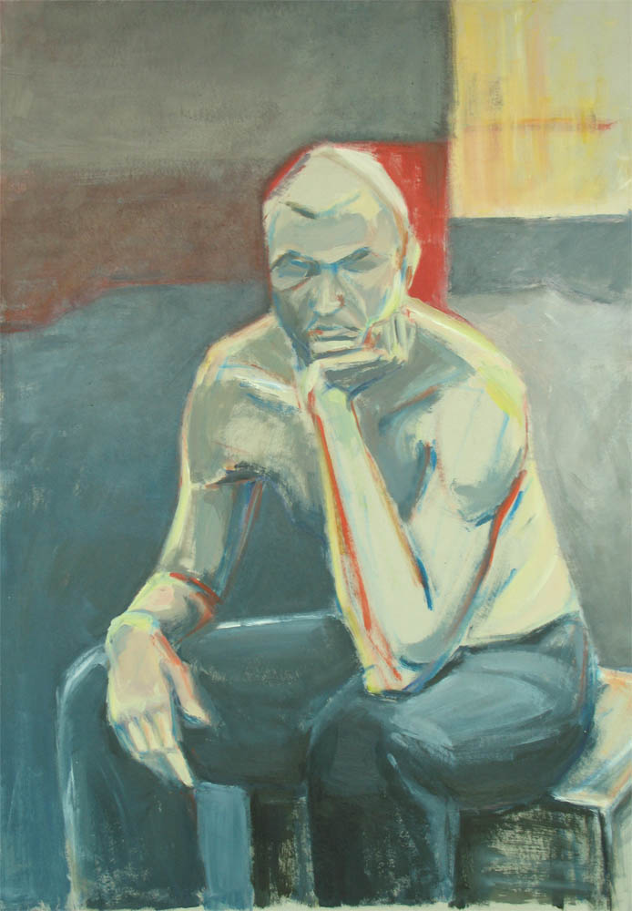 694x1000 Sad Man By Aga Art - Sad Man Painting