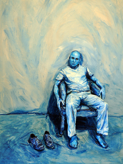 432x576 Warchildpost [Alexa Meade] Canvas Painting Nope, Try Again - Sad Man Painting