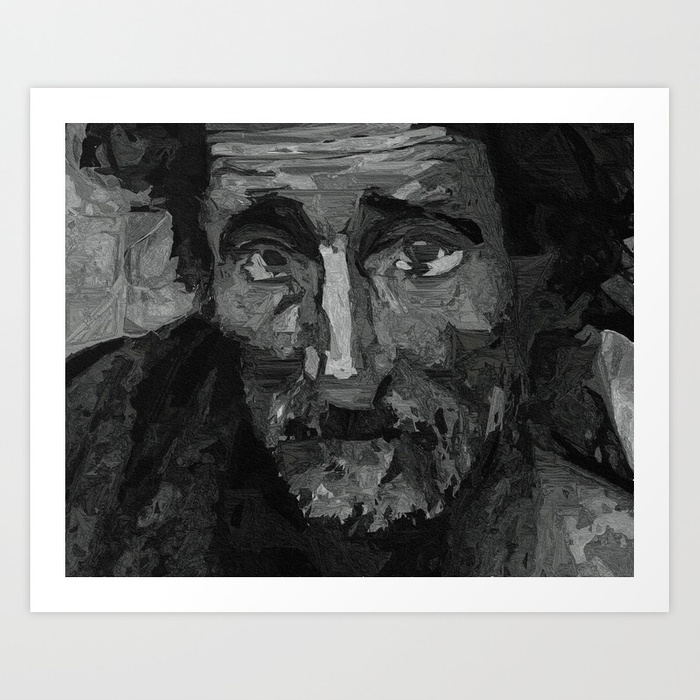700x700 Old Sad Man Art Print By Aysetoyran Society6 - Sad Man Painting