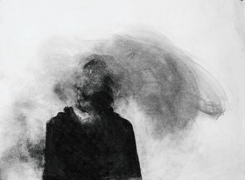 500x368 Art Black And White Tumblr Sad Painting Hipster Vintage Pain - Sad Painting