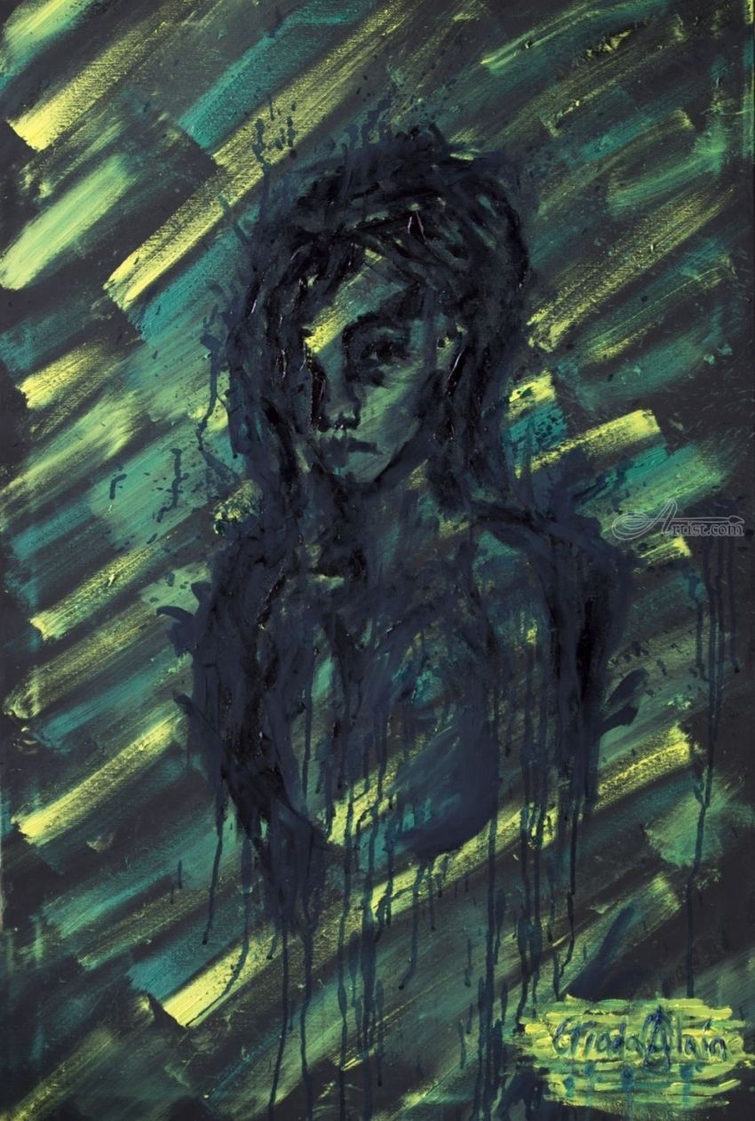 850x1261 Sadness Paintings By Giada Alaia - Sad Painting Abstract