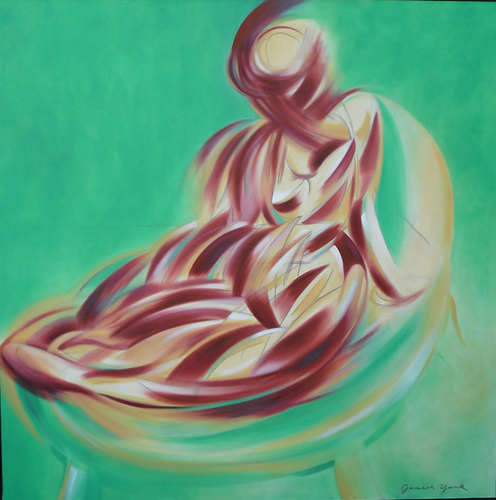 496x500 The Simple Joy Of Joseph York's Abstract Figure Art! Give Us Art - Sad Painting Abstract