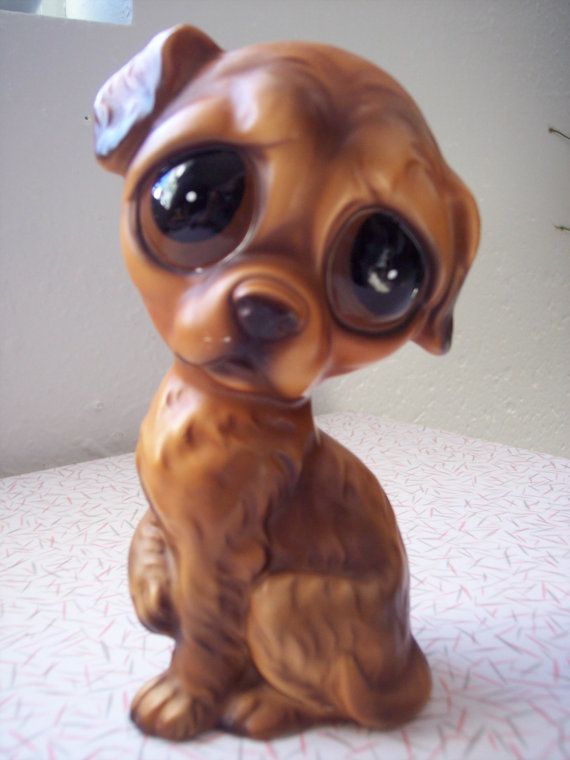 570x760 Big Eyed Sad Puppy Dog Statue Japan Retro Vintage Dog - Sad Puppy Painting