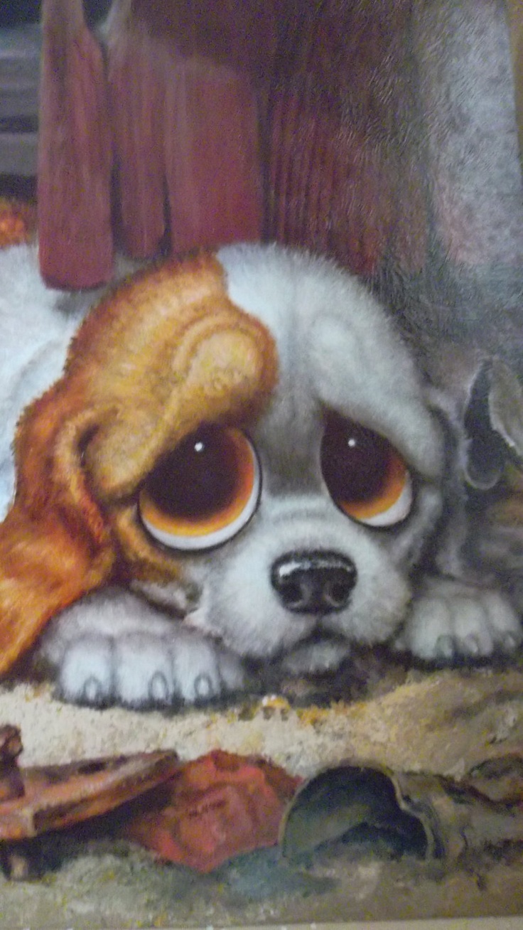 736x1308 Pop Art Puppy Dinosaur - Sad Puppy Painting