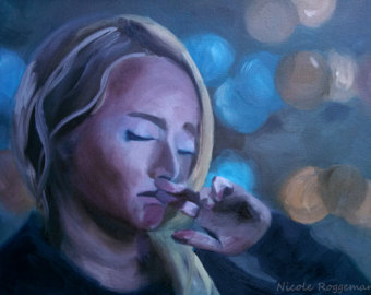 340x270 2nd Grade Self Portraits Showing An Emotion - Sad Woman Crying Painting