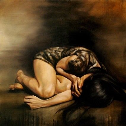 425x424 Heartbroken Art Sad Crying Painting Woman Broken Heart Watercolor - Sad Woman Crying Painting