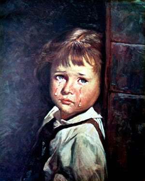 300x374 The Curse Of The Crying Boy(S) Charles Fort's Locker - Sad Woman Crying Painting