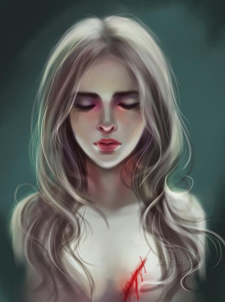 893x1200 Sad Girl - Sad Woman Crying Painting