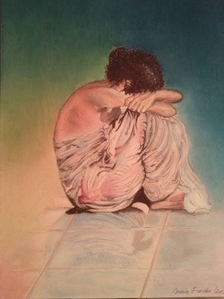 770x1027 Saatchi Art Portrait - Sad Woman Painting