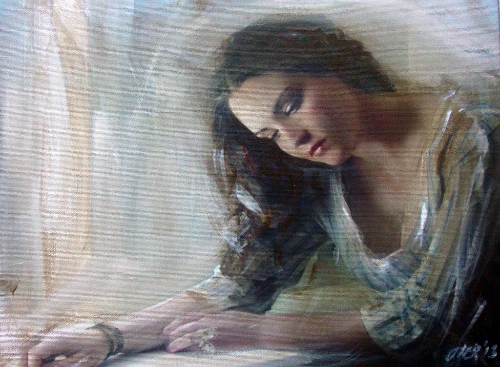 1024x752 The Love Letter By William Oxer On Paintings Of Sad - Sad Woman Painting