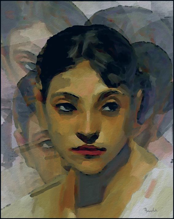 567x715 The Sad Beautiful Women - Sad Woman Painting