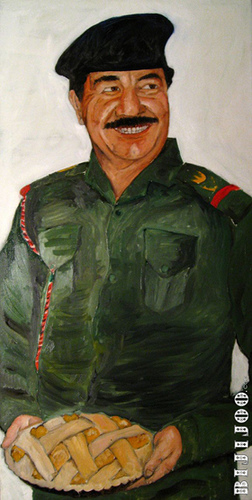 252x500 Saddam Hussein With Apple Pie Bijijoo - Saddam Hussein Painting