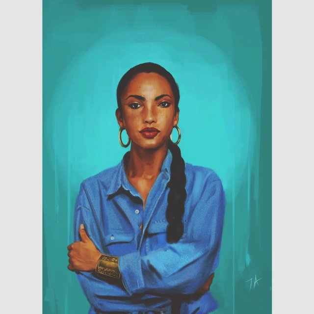 640x640 Sade Adu (Size A2) On 18mm Wooden Pine Frames (Thin Frame) - Sade Painting