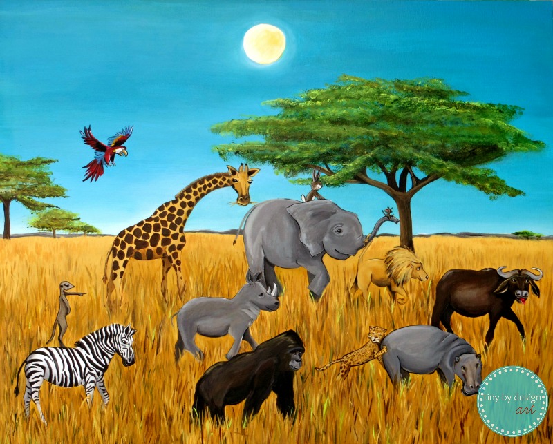 800x643 High Noon Safari - Safari Painting