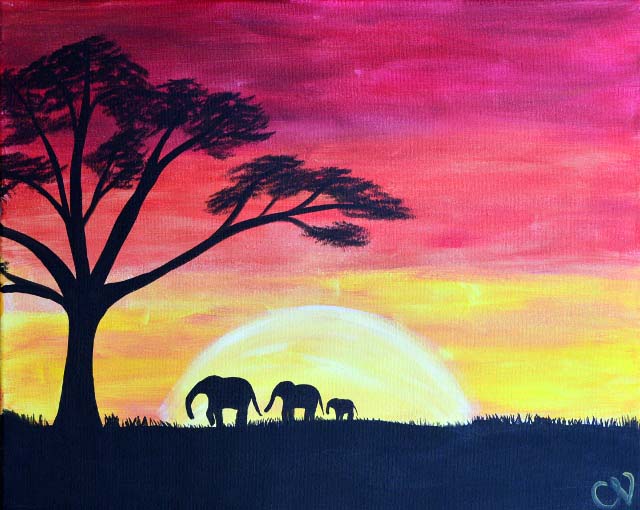 640x510 Safari Sunset Paint Nite Event - Safari Painting