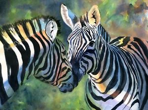 300x224 Giclee Print Zebra Art Safari Painting Wildlife Africa Nursery - Safari Painting