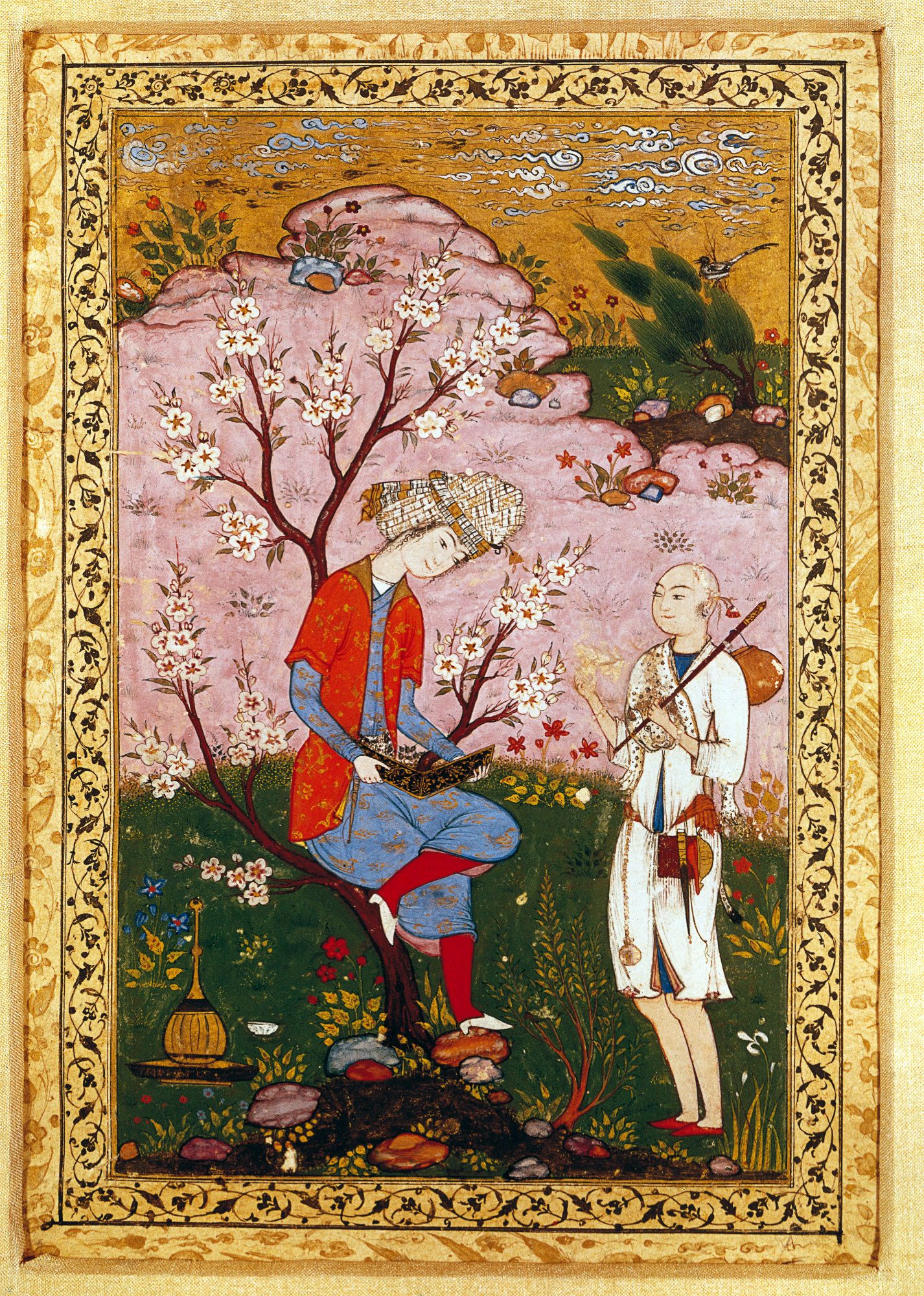 1426x2000 Youth Amp Dervish In Conversation (Ca.1590 Ce Safavid Miniature - Safavid Painting