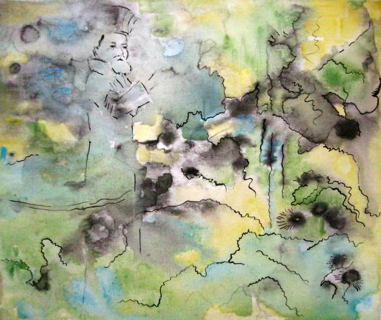 770x647 Saatchi Art The Eyes Of The Sage Painting By Vesela Tzvetkova - Sage Painting