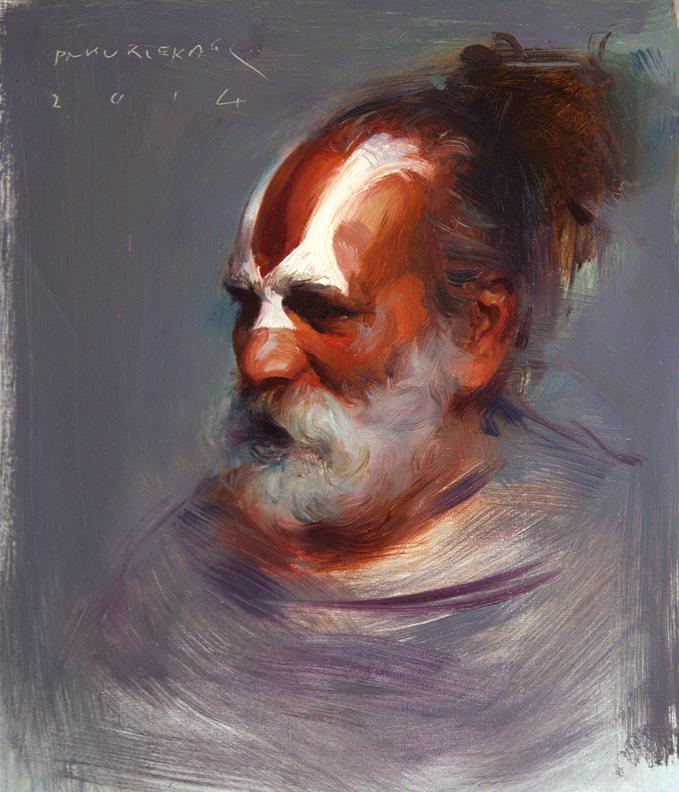 679x792 Sage By Artist Pramod Kurlekar Figurative Art Oil Paintings - Sage Painting