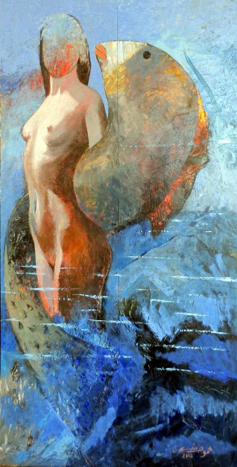 770x1518 Saatchi Art Pisces And Sagittarius In Aix En Provence Painting By - Sagittarius Painting