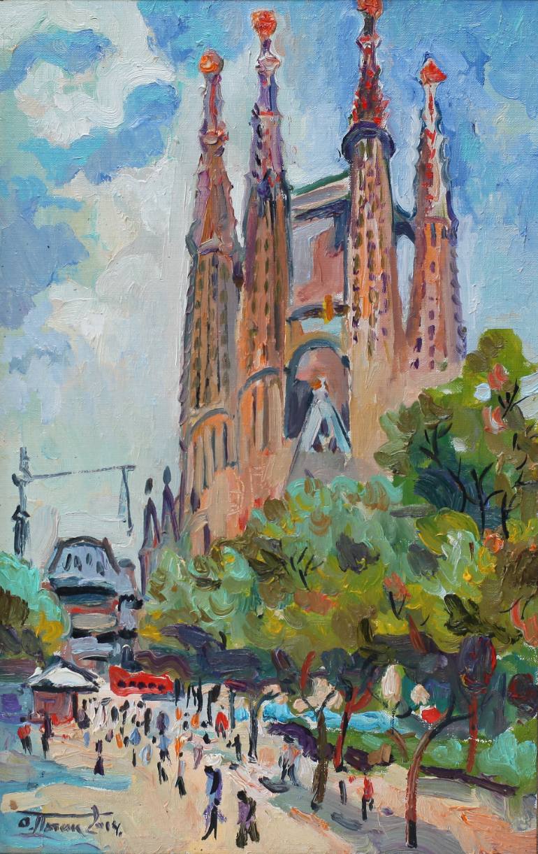 770x1221 Saatchi Art Sagrada Familia, Noon Painting By Ostap Patyk - Sagrada Familia Painting