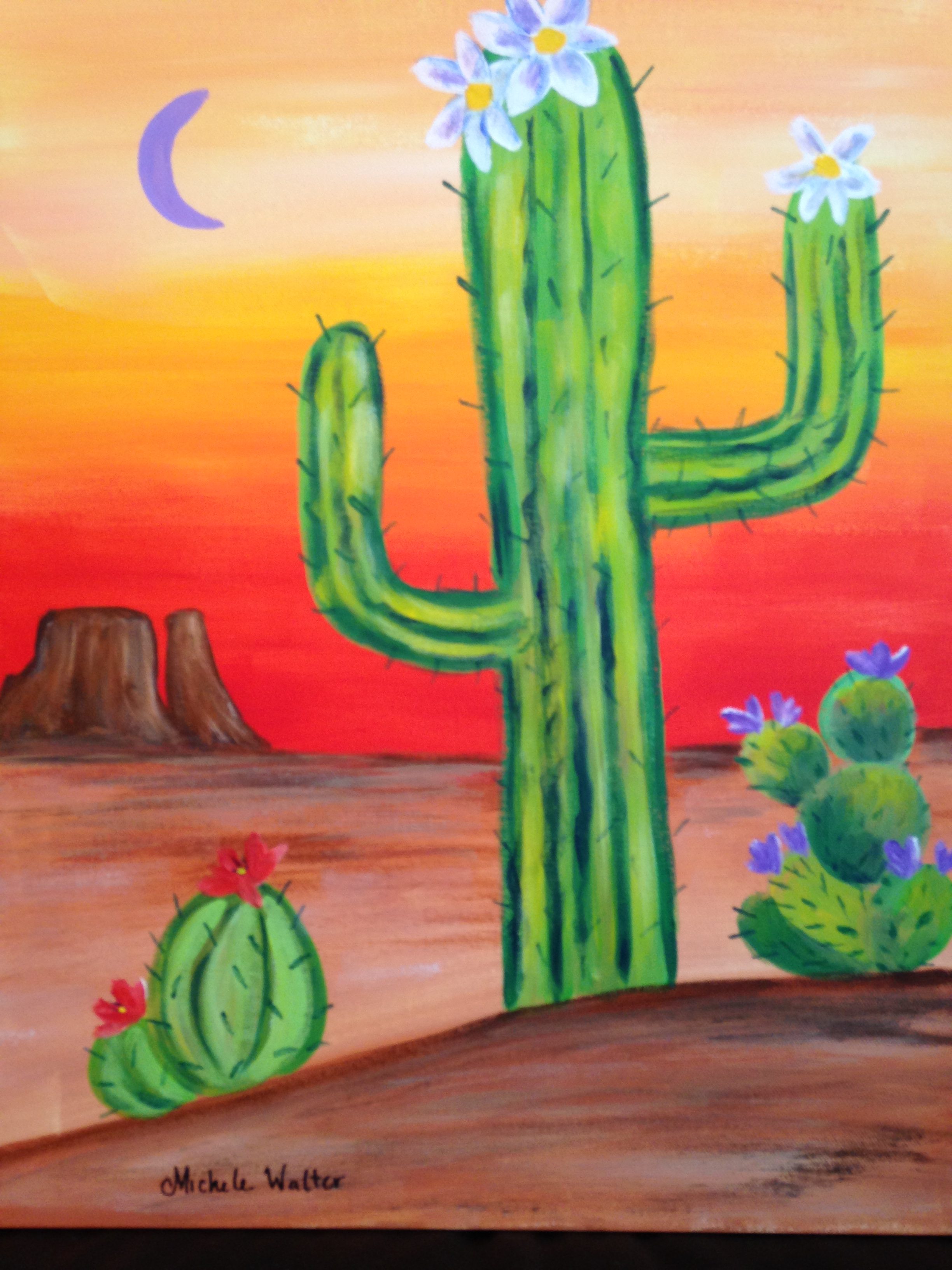 2448x3264 Paint Party Desert Cactus The Artful Lawyer, A Fine Gallery Inc. - Saguaro Cactus Painting