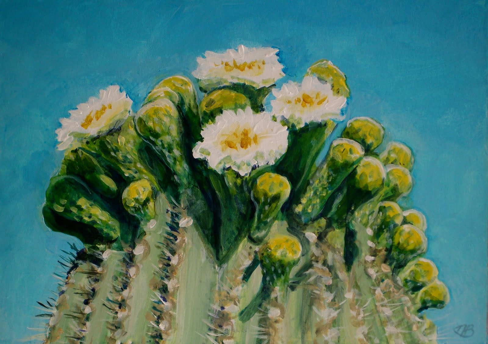 1600x1127 Offerings Saguaro Blooms - Saguaro Painting