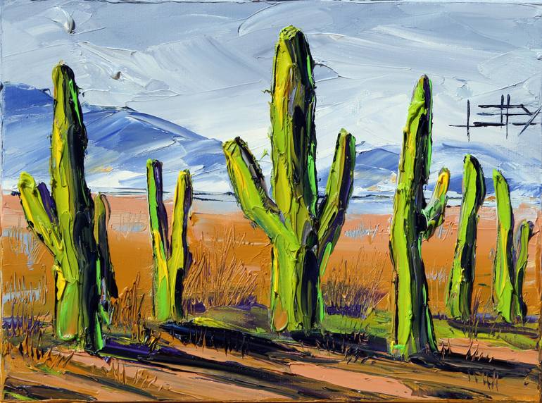 770x572 Saatchi Art Saguaro Painting By Lisa Elley - Saguaro Painting