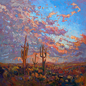 300x299 Saguaro Light Painting By Erin Hanson - Saguaro Painting