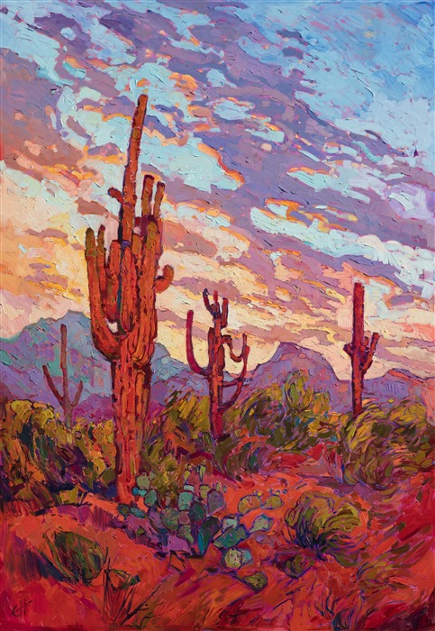 483x700 Saguaro Sunset - Saguaro Painting
