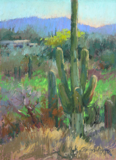 399x550 Saguaro Pastel Painting - Saguaro Painting