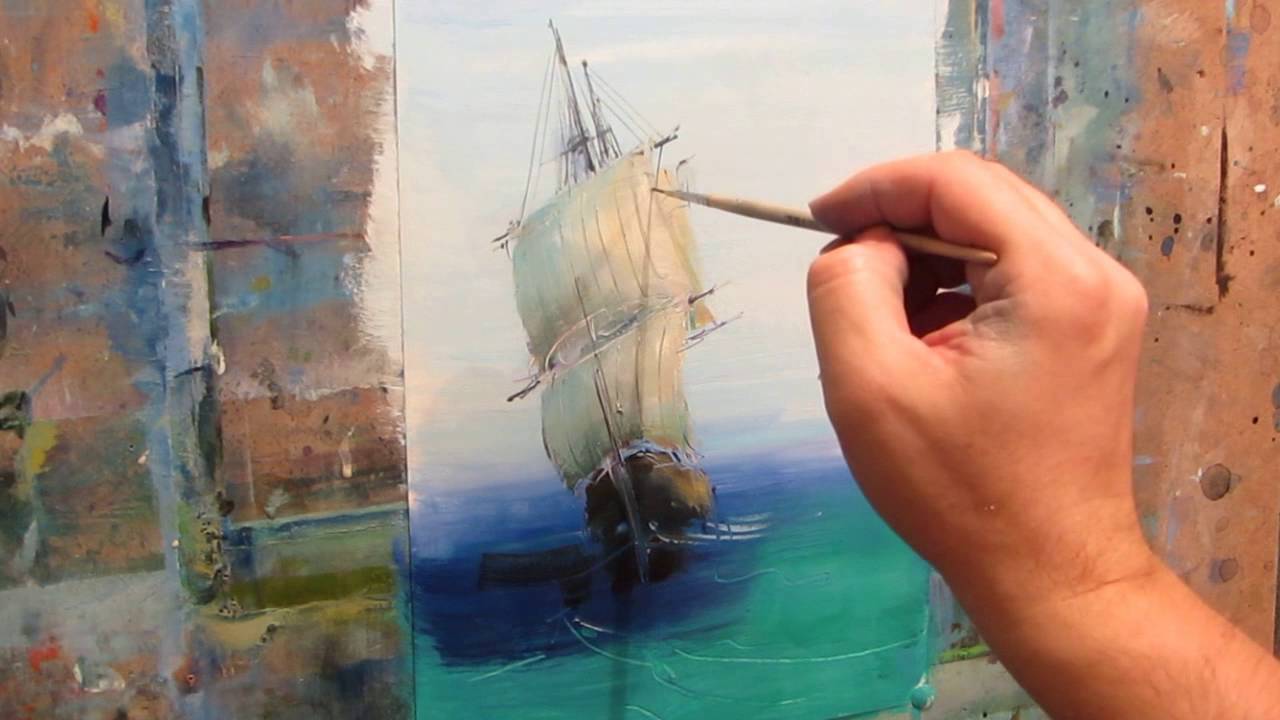 sailboat painting oil