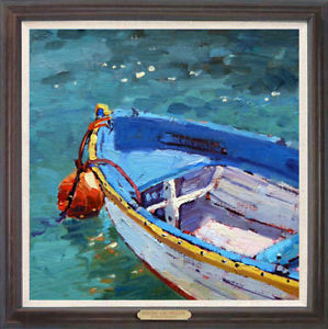 299x300 Original Oil Painting Art Impressionism Seascape Sailboat - Sailboat Oil Painting