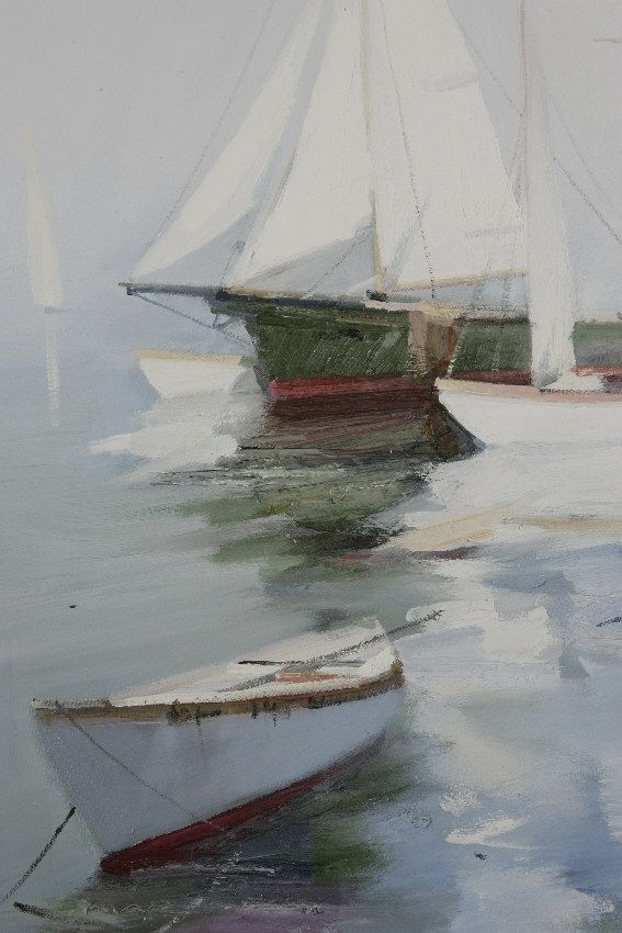 567x850 Sailboat Paintings Oil Paint Figures Still Sailboats Original - Sailboat Oil Painting