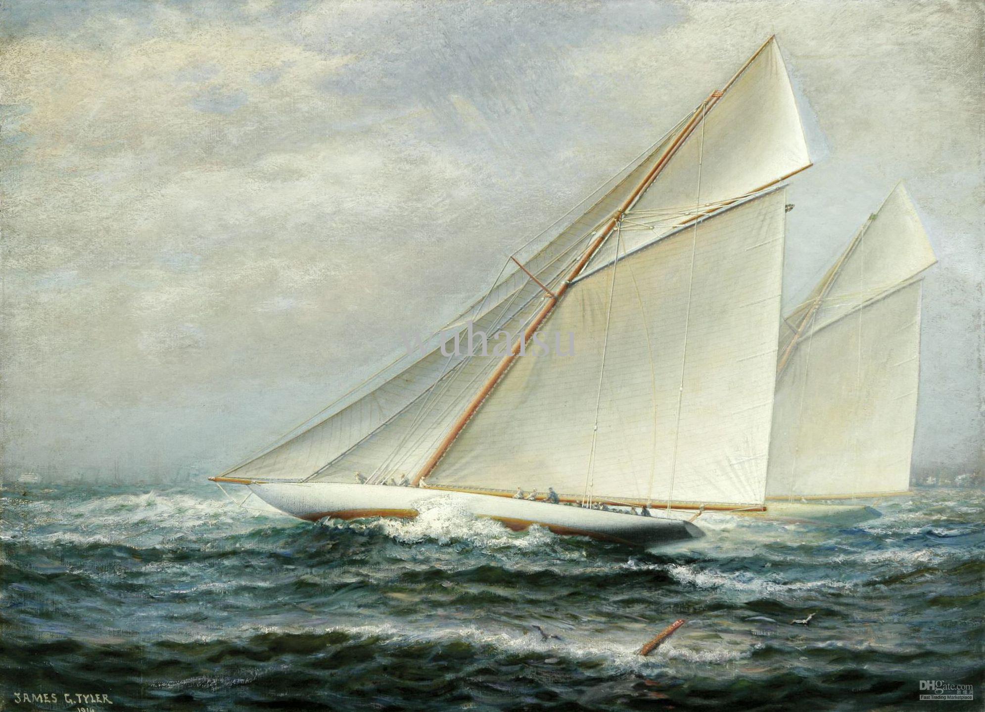 sailboat painting oil