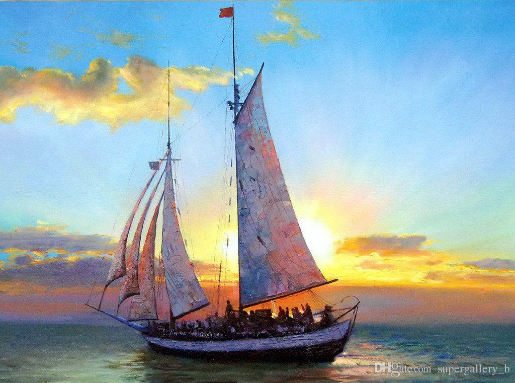 sailboat painting oil