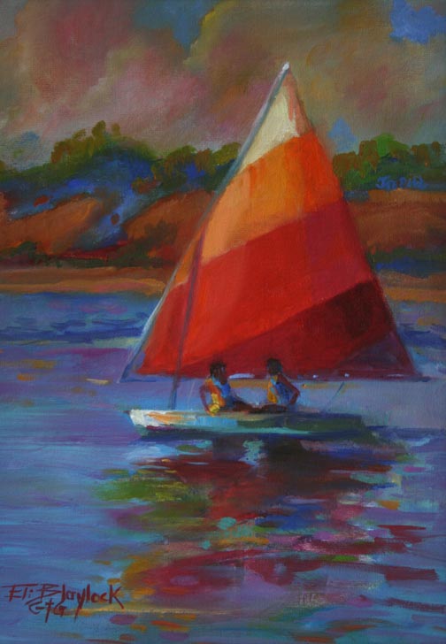 504x728 Daily Paintings By Elizabeth Blaylock, American Impressionist Oil - Sailboat Oil Painting