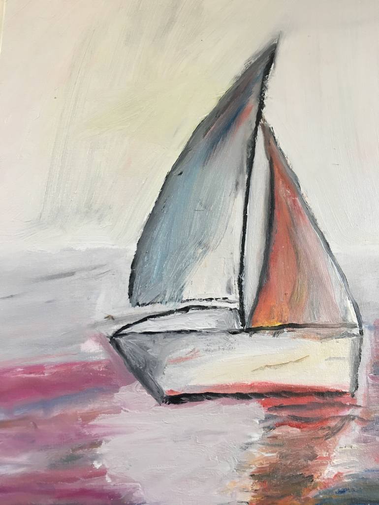 770x1027 Saatchi Art Abstract Sailboat Painting By Erin Saunders - Sailboat Painting
