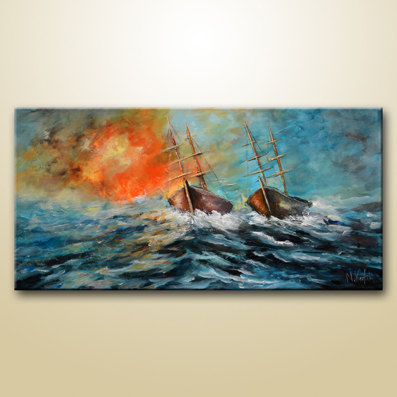 800x800 This Abstract Sailboat Painting Is Made On High Quality Canvas - Sailboat Painting